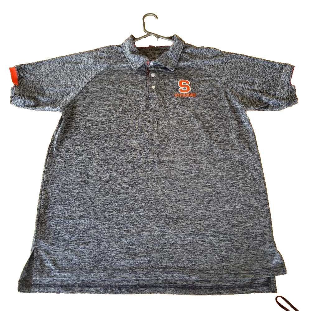Syracuse University NCAA Chiliwear Polo Men’s XL Black Gray/ Embroider Logo GUC
